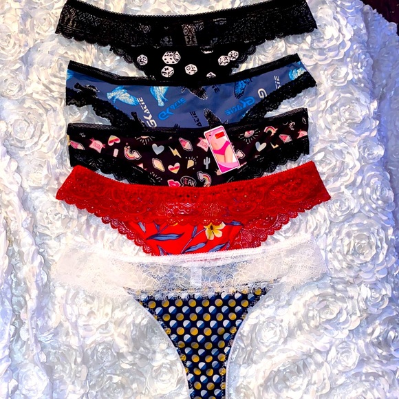 Other - . 5 pairs of lace lined cheeky panties! Size medium!